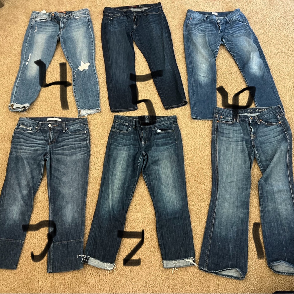 6 pairs of jeans